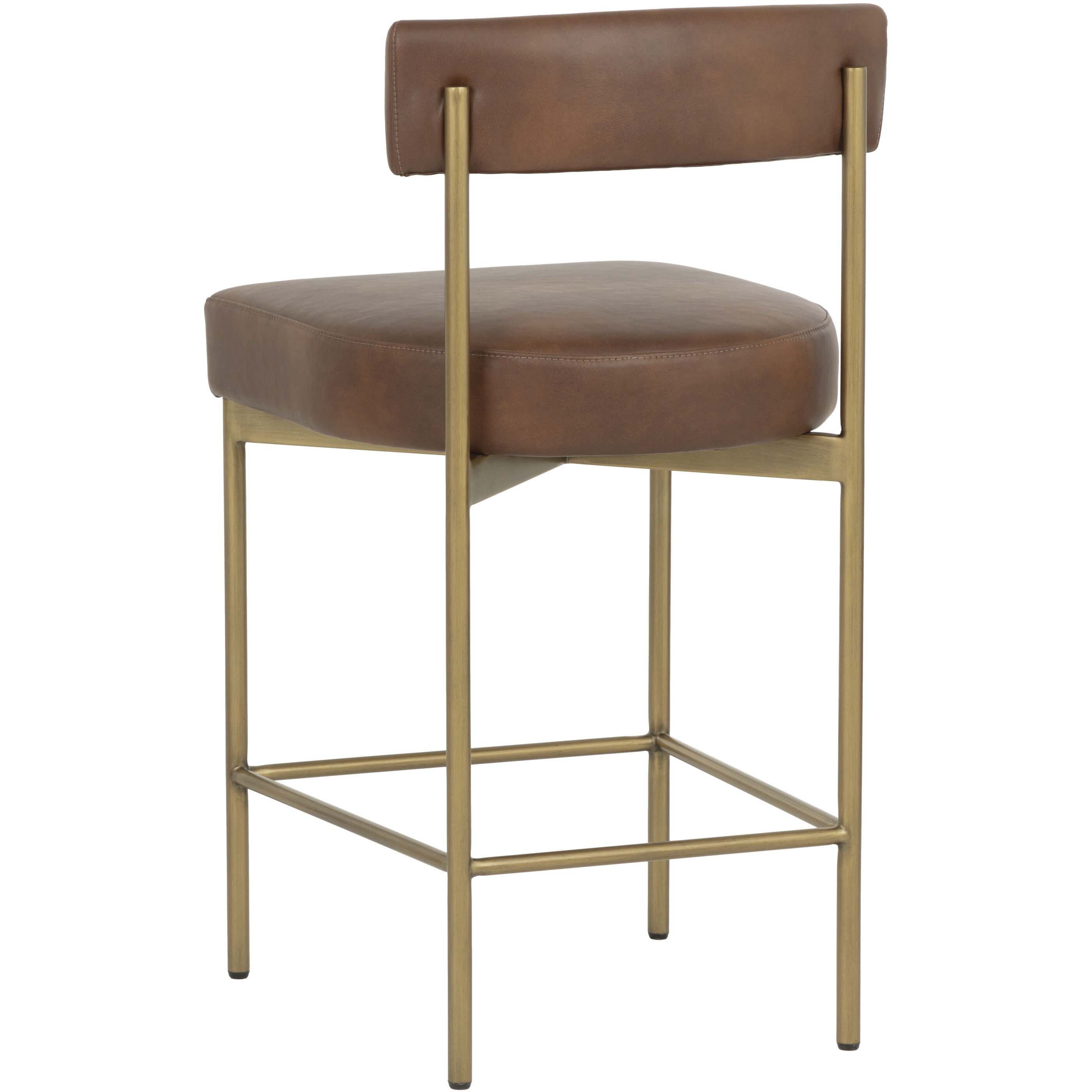 Seneca 36.5 inch Antique Brass / Bravo Cognac Counter Stool